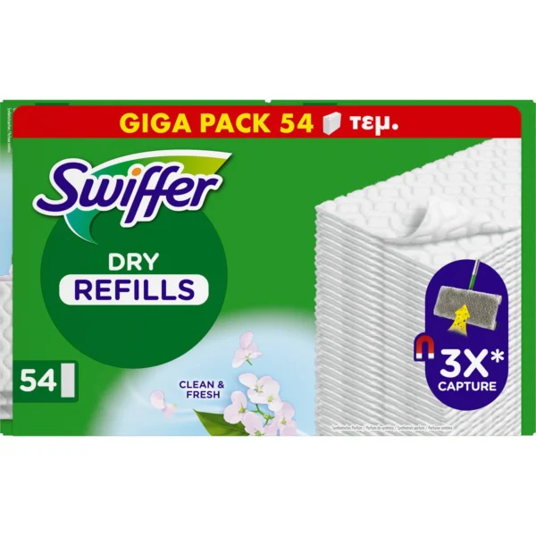 Swiffer Promo Clean & Fresh Dry Refils 54 Τεμάχια (3x18 Τεμάχια) - Image 1