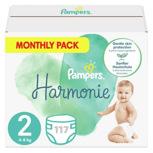Πάνες Pampers Harmonie Monthly Pack Νο2 (4-8kg) 117τεμ - Image 1