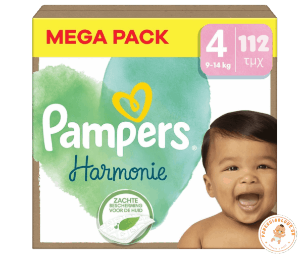 Πάνες Pampers Harmonie Megapack Νο4 (9-14kg) 112τμχ - Image 1