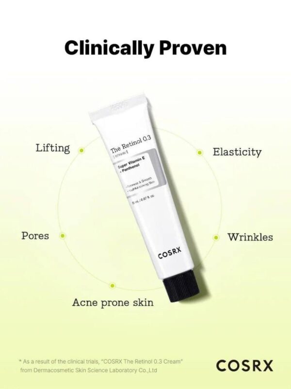 Cosrx The Retinol 0.3 Κρέμα Προσώπου για Ενυδάτωση, Αντιγήρανση & Ακμή με Ρετινόλη 20ml - Image 5