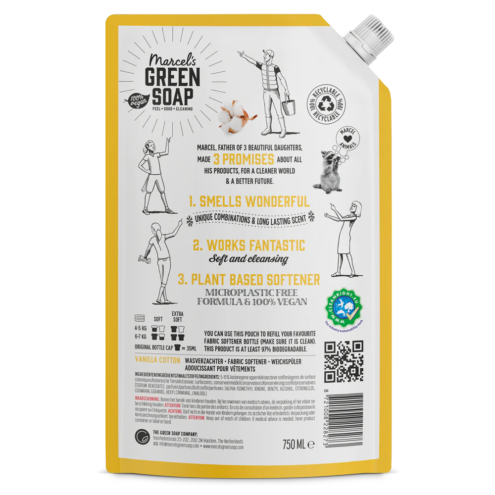 Marcel's Green Soap Μαλακτικό Ρούχων με αρωμα Βαμβάκι & Βανίλια Ανταλλακτικό 750 ml Marcel's Green Soap Μαλακτικό Ρούχων με αρωμα Βαμβάκι & Βανίλια Ανταλλακτικό 750 ml - Image 2