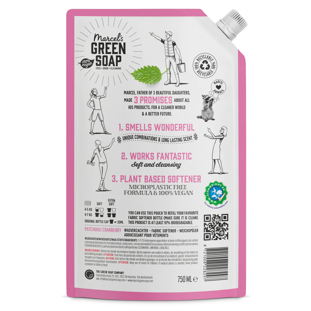 Marcel's Green Soap Μαλακτικό Ρούχων με αρωμα Πατσουλί & Κράνμπερι Ανταλλακτικό (750 ml) Marcel's Green Soap Μαλακτικό Ρούχων με αρωμα Πατσουλί & Κράνμπερι Ανταλλακτικό (750 ml) - Image 2