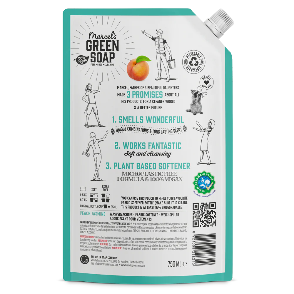 Marcel's Green Soap Μαλακτικό Ρούχων με αρωμα Ροδάκινο & Γιασεμί Ανταλλακτικό 750 ml Marcel's Green Soap Μαλακτικό Ρούχων με αρωμα Ροδάκινο & Γιασεμί Ανταλλακτικό 750 ml - Image 2