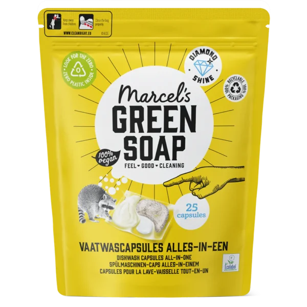 Marcel’s Green Soap κάψουλες πλυντηρίου πιάτων all-in-one 25 καψουλες - Image 1