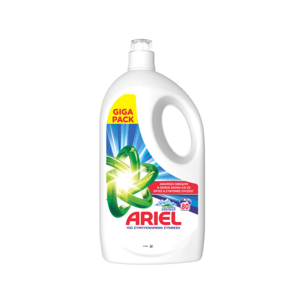 Ariel υγρό απορρυπαντικό πλυντηρίου ρούχων alpine 3600 ml 80μεζ - Image 1