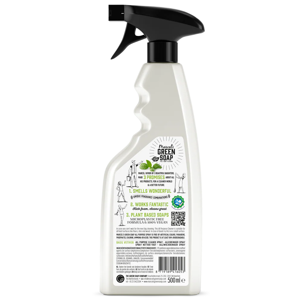 Marcel’s Green Soap καθαριστικό σπρέι γενικής χρήσης Βασιλικός & Βετιβέρ 500ml Marcel’s Green Soap καθαριστικό σπρέι γενικής χρήσης Βασιλικός & Βετιβέρ 500ml - Image 2