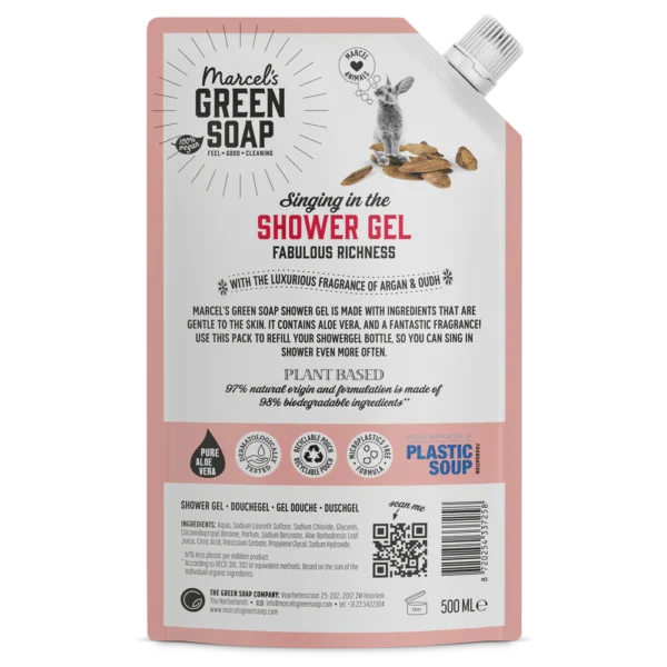 Marcel's Green Soap Ανταλλακτικό Αφρόλουτρο  Άργκαν & Ουντ 500 ml - Image 2