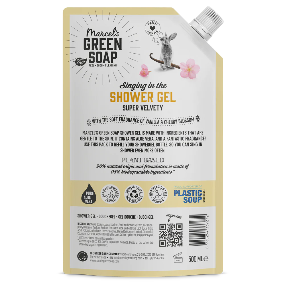 Marcel's Green Soap Ανταλλακτικό Αφρόλουτρο Βανίλια & Άνθος Κερασιάς 500 ml Marcel's Green Soap Ανταλλακτικό Αφρόλουτρο Βανίλια & Άνθος Κερασιάς 500 ml - Image 2