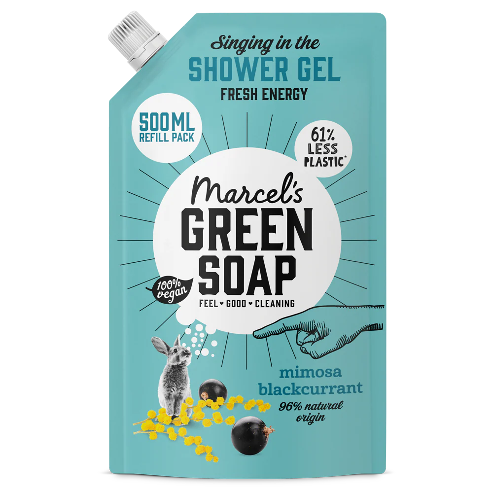 Marcel's Green Soap – Ανταλλακτικό Αφρόλουτρο Μιμόζα & Μαύρη Σταφίδα Για επαναγέμιση του αφρόλουτρου Mimosa & Blackcurrant. Με το φρουτώδες και δροσιστικό άρωμα της Μιμόζας και της Μαύρης Σταφίδας. Εμπλουτισμένο με αλόη βέρα και φυτική γλυκερίνη για επιπλέον ενυδάτωση και απαλότητα. Περιεχόμενο: 500 ml Άρωμα Feel Good που κάνει το ντους μια απολαυστική εμπειρία Ανακυκλώσιμη συσκευασία Χωρίς μικροπλαστικά (σύμφωνα με τον ορισμό του ECHA) Vegan 93,45% φυσικά συστατικά Οικολογικό αφρόλουτρο Το αφρόλουτρο της Marcel's Green Soap έχει δημιουργηθεί με σεβασμό προς τον πλανήτη. Η συσκευασία είναι κατασκευασμένη από 100% ανακυκλωμένο πλαστικό και μπορεί να ξαναγεμιστεί με τα ανταλλακτικά σακουλάκια. Η φόρμουλα είναι χωρίς μικροπλαστικά και περιέχει τουλάχιστον 93,45% φυσικά συστατικά (σύμφωνα με το πρότυπο ISO16128). Συστατικά Aqua, Sodium Laureth Sulfate, Sodium Chloride, Glycerin, Cocamidopropyl Betaine, Parfum, Sodium Benzoate, Aloe Barbadensis Leaf Juice, Citric Acid, Potassium Sorbate, Hexyl Cinnamal, Limonene, Hydroxycitronellal, Sodium Hydroxide, Propylene Glycol. Marcel's Green Soap Αφρόλουτρο - Μιμόζα & Μαύρη Σταφίδα - Ανταλλακτικό - 500 ml - Image 1