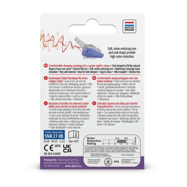 Alpine SleepDeep Multisize Ωτοασπίδες 2τμχ Λευκές - Image 2
