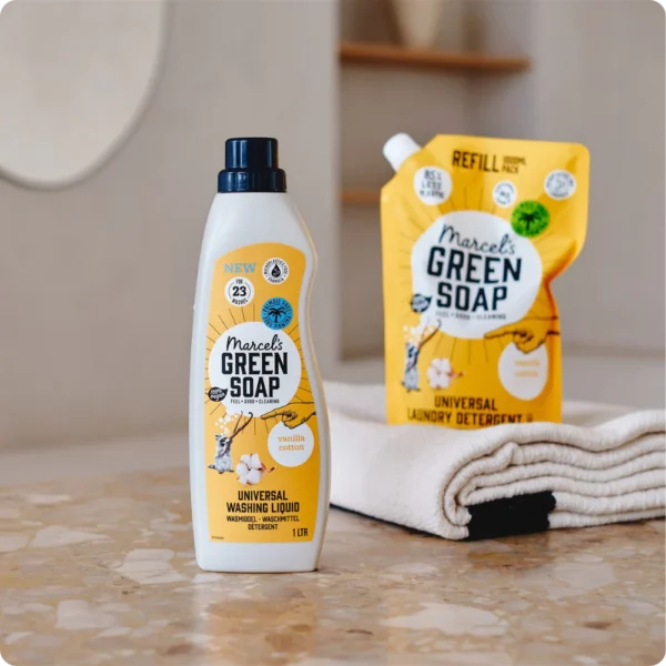 Marcel’s Green Soap υγρό απορρυπαντικό ρούχων Βανίλια & βαμβάκι 1Lt Refill - Image 3