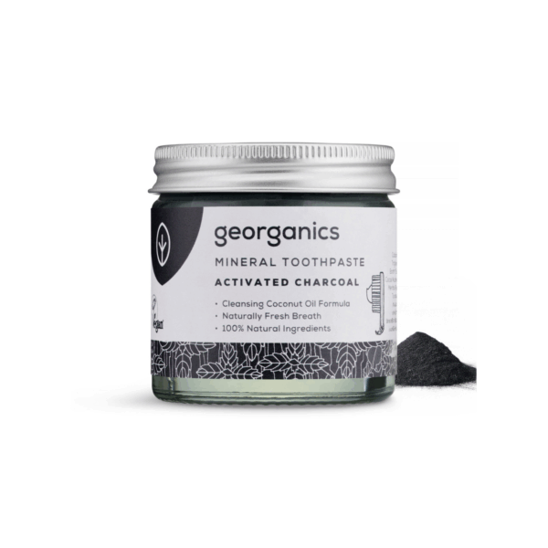 Georganics Mineral Οδοντόκρεμα Χωρίς Φθόριο, Plastic-free, με ενεργό Άνθρακα, 60ml - Image 1