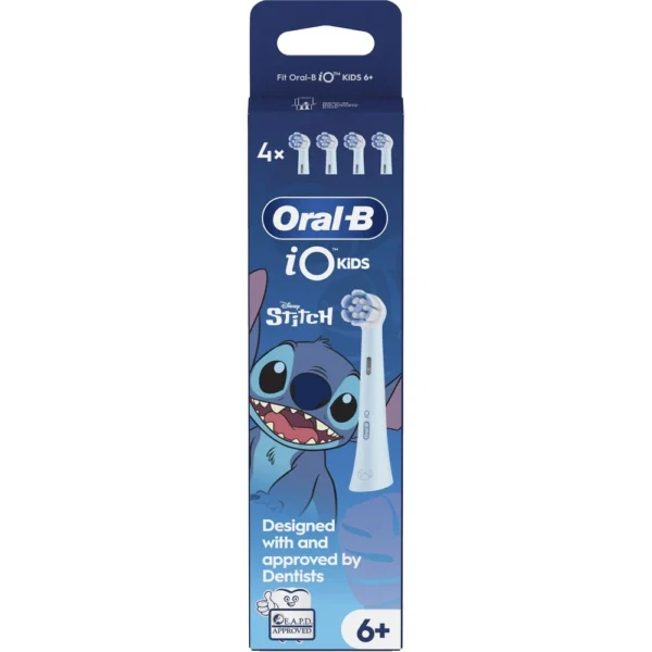 Oral-B iO Kids Disney Stitch Ηλεκτρική Κεφαλή Οδοντόβουρτσας απο 6+ ετών, 4τεμ