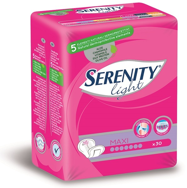 Serenity Σερβιετες ελαφράς ακράτειας με Aloe vera MAXI 30τμχ Serenity Σερβιετες ελαφράς ακράτειας με Aloe vera MAXI 30τμχ - Image 1