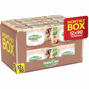 Μωρομάντηλα BabyCare Family Karite Monthly Box 12X90 τμχ