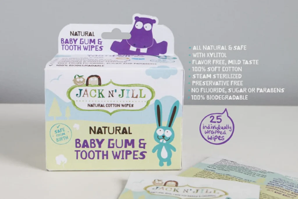Jack n’ Jill Wet Wipes For Gums & Teeth Βρεφική Οδοντόβουρτσα Δαχτύλου για 0m+ 25τμχ