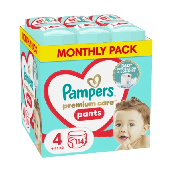 Pampers Premium Care Pants Monthly Pack No4 (9–15 kg) 114 τεμ.
