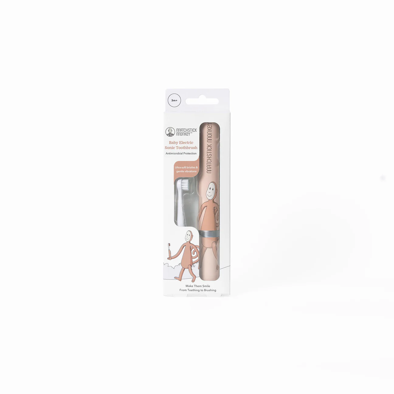 MATCHSTICK MONKEY BABY ELECTRIC SONIC TOOTHBRUSH - MONKEY PINK MATCHSTICK MONKEY BABY ELECTRIC SONIC TOOTHBRUSH - MONKEY PINK - Image 1