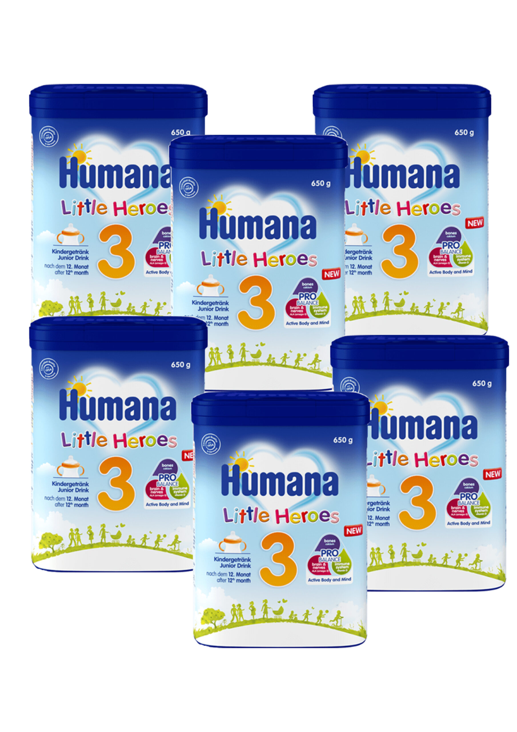 Humana 3 γάλα Μετά το 12ο Μήνα έως & την Νηπιακή Ηλικία, Ρόφημα Γάλακτος σε Σκόνη, 650gr * 6 πακ MONTHLY PACK Humana 3 γάλα Μετά το 12ο Μήνα έως & την Νηπιακή Ηλικία, Ρόφημα Γάλακτος σε Σκόνη, 650gr * 6 πακ MONTHLY PACK - Image 1