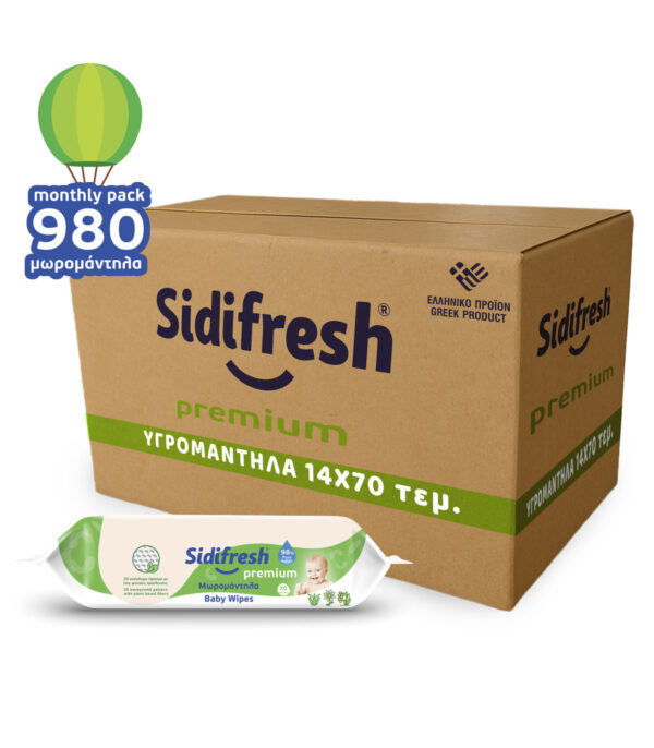 Sidifresh Premium Μωρομάντηλα Κιβώτιο 14χ70τμχ