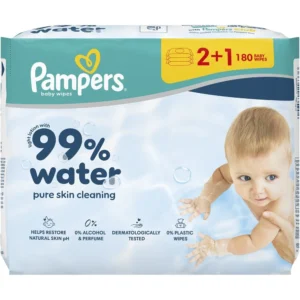 Pampers 99% Water Baby Wipes 180 Τεμάχια (3x60 Τεμάχια)