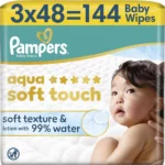 Pampers Aqua Soft Touch Baby Wipes 144 Τεμάχια (3x48 Τεμάχια)