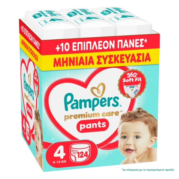 Pampers Premium Care Pants No4 (9–15 kg) 124 τεμ.