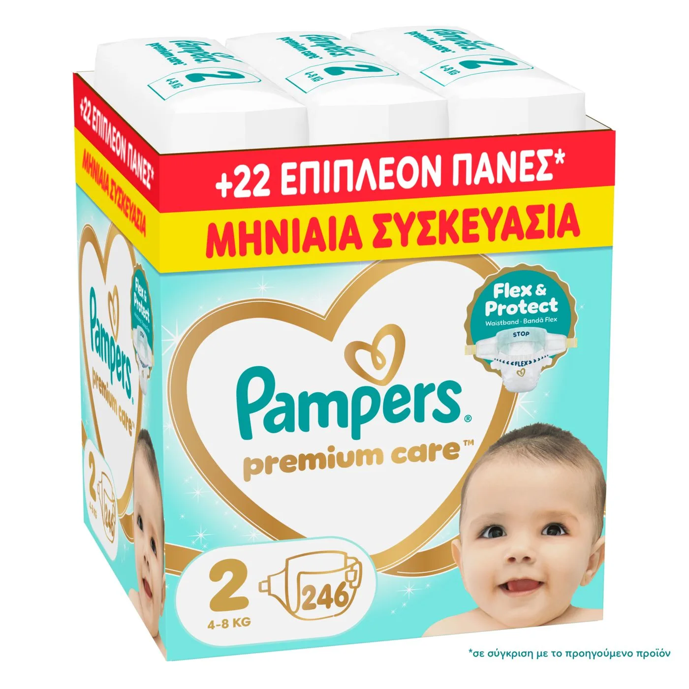 Πάνες Pampers Premium Care Monthly Pack Νο2 (4-8kg) 246τεμ Πάνες Pampers Premium Care Monthly Pack Νο2 (4-8kg) 246τεμ - Image 1