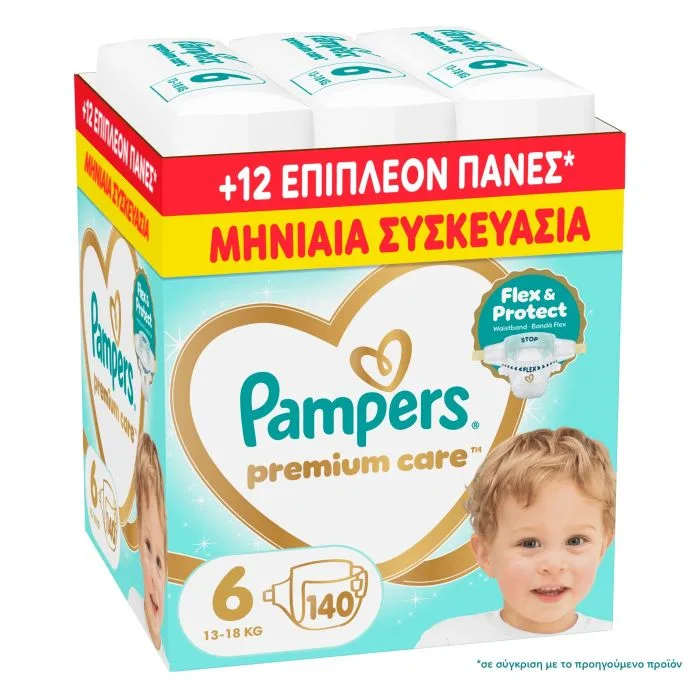 Πάνες Pampers Premium Care Monthly Pack Νο6 (13-18kg) 140τεμ Πάνες Pampers Premium Care Monthly Pack Νο6 (13-18kg) 140τεμ - Image 1