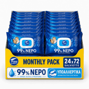 PIUMA LADY BABY ACQUA (υποαλλεργικά) 99% νερο Monthly Pack 72 τμχ x 24 πακ ( 1728 τμχ)