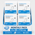 iD Rectangular Pad with Strip Maxi+ Σερβιέτες Ακράτειας (60x15cm), Monthly Pack 112τμχ (4x28)