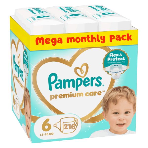 Pampers Premium Care Mega Monthly Pack No6 (13+ kg) 216 τεμ.