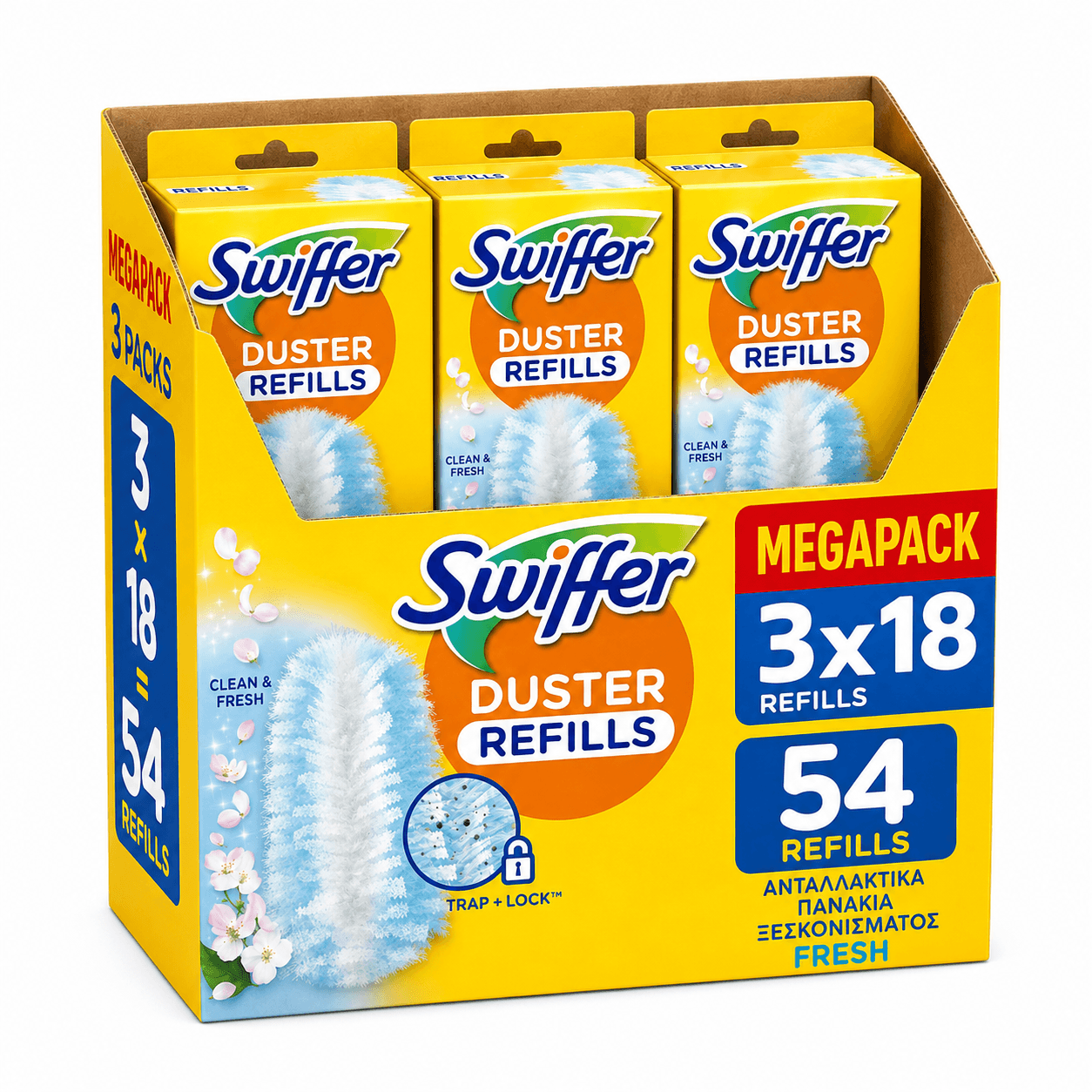 Swiffer Duster ανταλλακτικά πανάκια ξεσκονίσματος fresh MEGAPACK 3χ18τεμ Swiffer Duster ανταλλακτικά πανάκια ξεσκονίσματος fresh MEGAPACK 3χ18τεμ - Image 1
