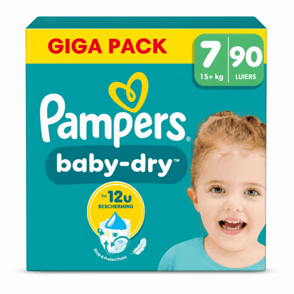 Pampers Baby-Dry Giga Pack No7 (15+ kg) 90 τεμ.