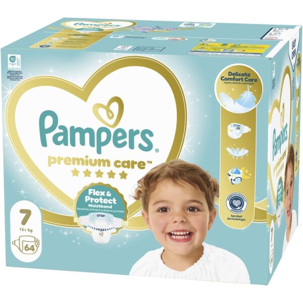 Pampers Premium Care Mega Pack No7 (15+ kg) 64 τεμ.