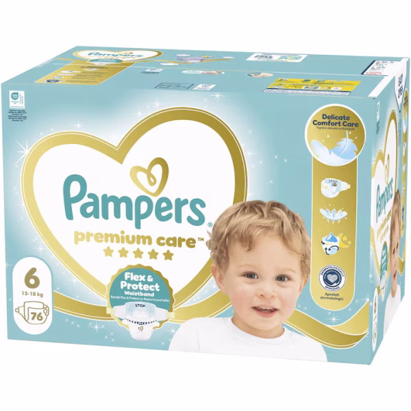Pampers Premium Care Mega Pack No6 (13+ kg) 76 τεμ.
