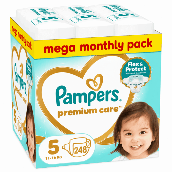 Pampers Premium Care Mega Monthly Pack No5 (11–16 kg) 248 τεμ.