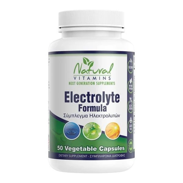 Natural Vitamins Electrolyte Formula 50 φυτικές κάψουλες Natural Vitamins Electrolyte Formula 50 φυτικές κάψουλες - Image 1