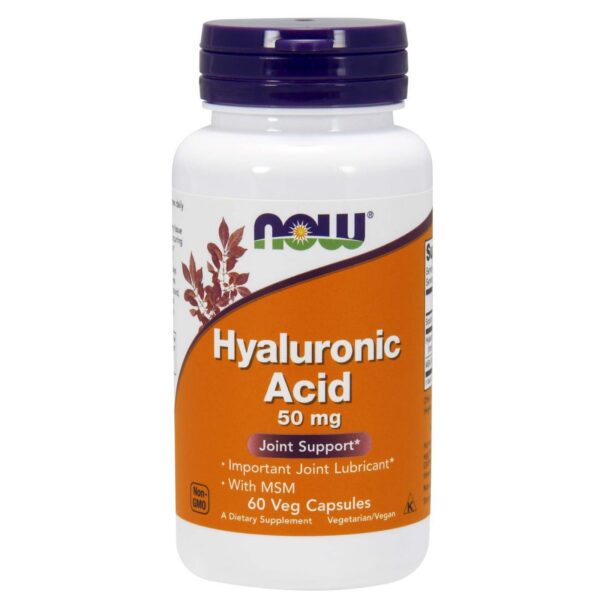 Now Foods Hyaluronic Acid 50mg with Msm 50mg Συμπλήρωμα για την Υγεία Αρθρώσεων & Οστών 60 φυτικές κάψουλες