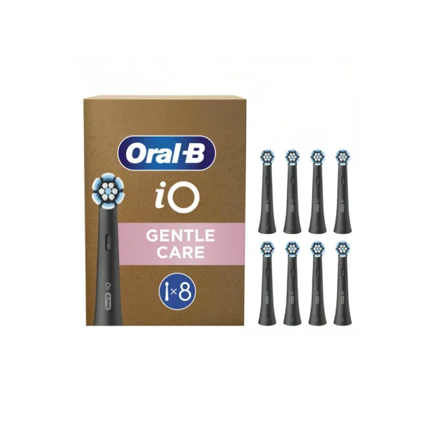 Oral-B iO Gentle Care Black Ανταλλακτικές Κεφαλές Ηλεκτρικής Οδοντόβουρτσας, 8τεμ