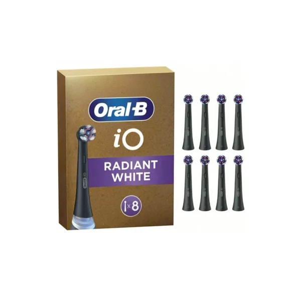 Oral-B iO Radiant White Black Ανταλλακτικές Κεφαλές Ηλεκτρικής Οδοντόβουρτσας, 8τεμ