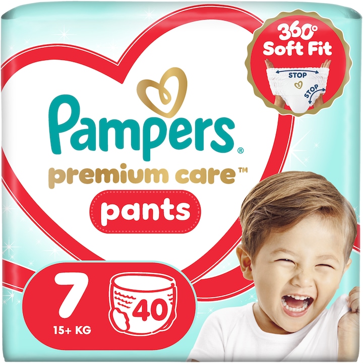Pampers Πάνες Βρακάκι Premium Pants No7 15+kg 40τμχ Pampers Πάνες Βρακάκι Premium Pants No7 15+kg 40τμχ - Image 1