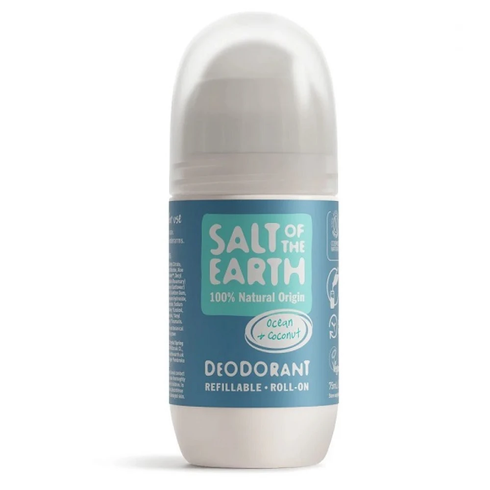 Salt of the Earth, Vegan Αποσμητικό, Επαναγεμιζόμενο Roll-On 75ml, Ocean:Coconut Salt of the Earth, Vegan Αποσμητικό, Επαναγεμιζόμενο Roll-On 75ml, Ocean/Coconut - Image 1