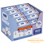 Septona Family Dermasoft μωρομαντηλα με Εκχύλισμα Βαμβακιού με καπακι Monthly Pack 18x100τμχ 1800 μωρομαντηλα