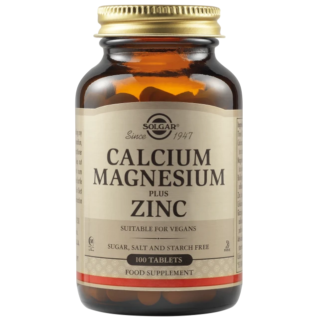 Solgar Calcium Magnesium Plus Zinc 100 ταμπλέτες Solgar Calcium Magnesium Plus Zinc 100 ταμπλέτες - Image 1