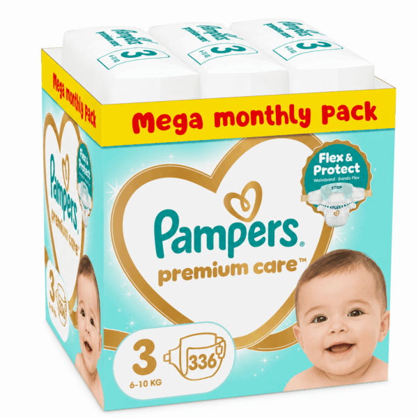 Pampers Premium Care Mega Monthly Pack No3 (6–10 kg) 336 τεμ.