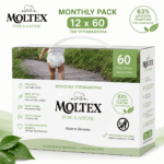 Moltex pure & nature 100% φυτικά μωρομάντηλα με 99% νερο – 60x12 τμχ ( 720 ΤΕΜ) Monthly Pack - Image 5