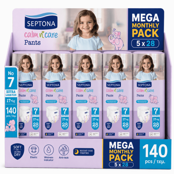 Septona Calm n’ Care Pants Mega Monthly Pack No7 (15+ kg) 140 τεμ.