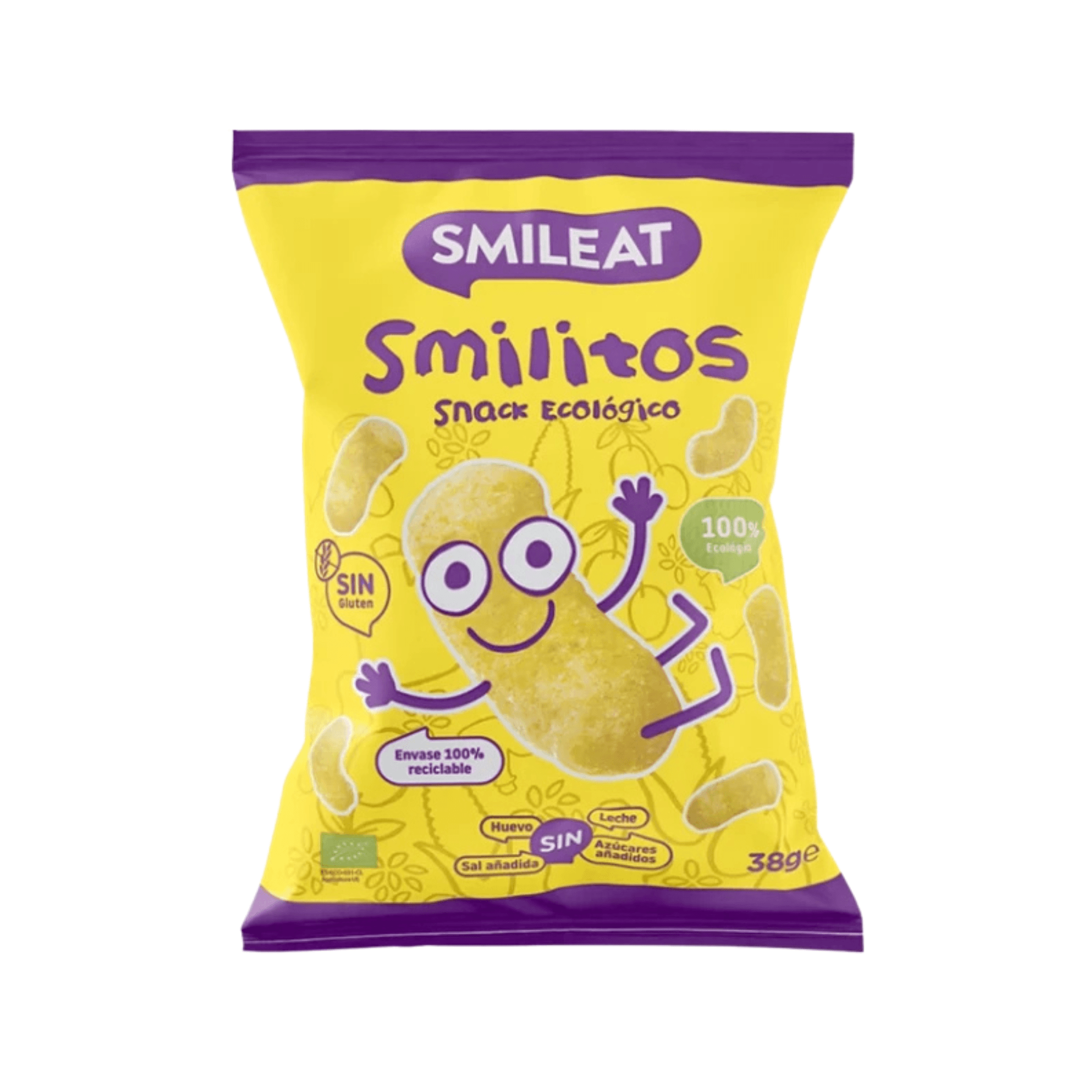 Smileat, Snack Καλαμποκιού Smilitos, Βιολογικής Προέλευσης, με έξτρα Παρθένο Ελαιόλαδο, Ψημένα στο Φούρνο, 38gr, Χωρίς Γλουτένη Smileat, Snack Καλαμποκιού Smilitos, Βιολογικής Προέλευσης, με έξτρα Παρθένο Ελαιόλαδο, Ψημένα στο Φούρνο, 38gr, Χωρίς Γλουτένη - Image 1