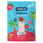 Smileat, Γρανίτες Smilado από 100% Βιολογικό Πολτό Φρούτων, Φράουλα και Mήλο, Πακέτο με 5 γρανίτες, 250 gr, Χωρίς Γλουτένη, 6μηνών